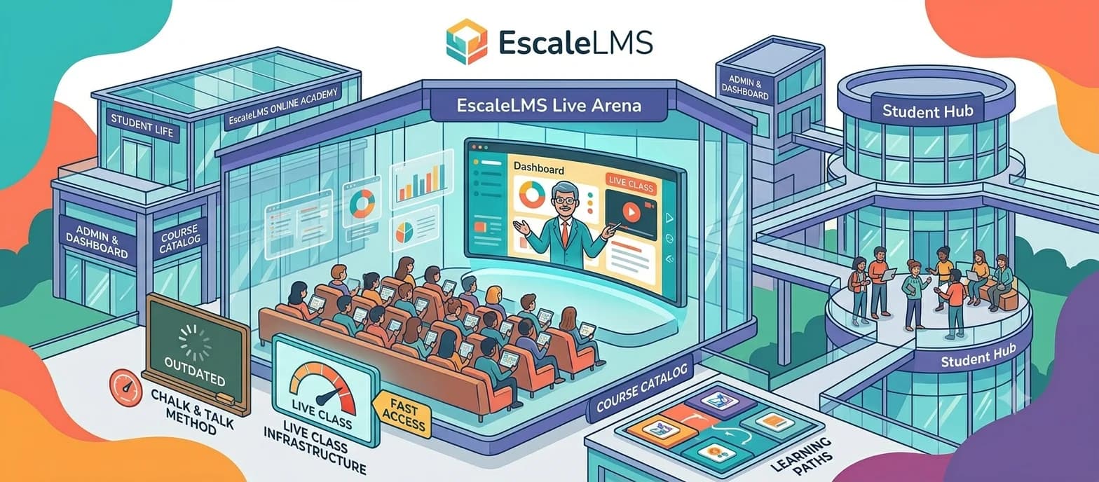 EscaleLMS Update: Host Live Classes Directly from Your Online Academy
